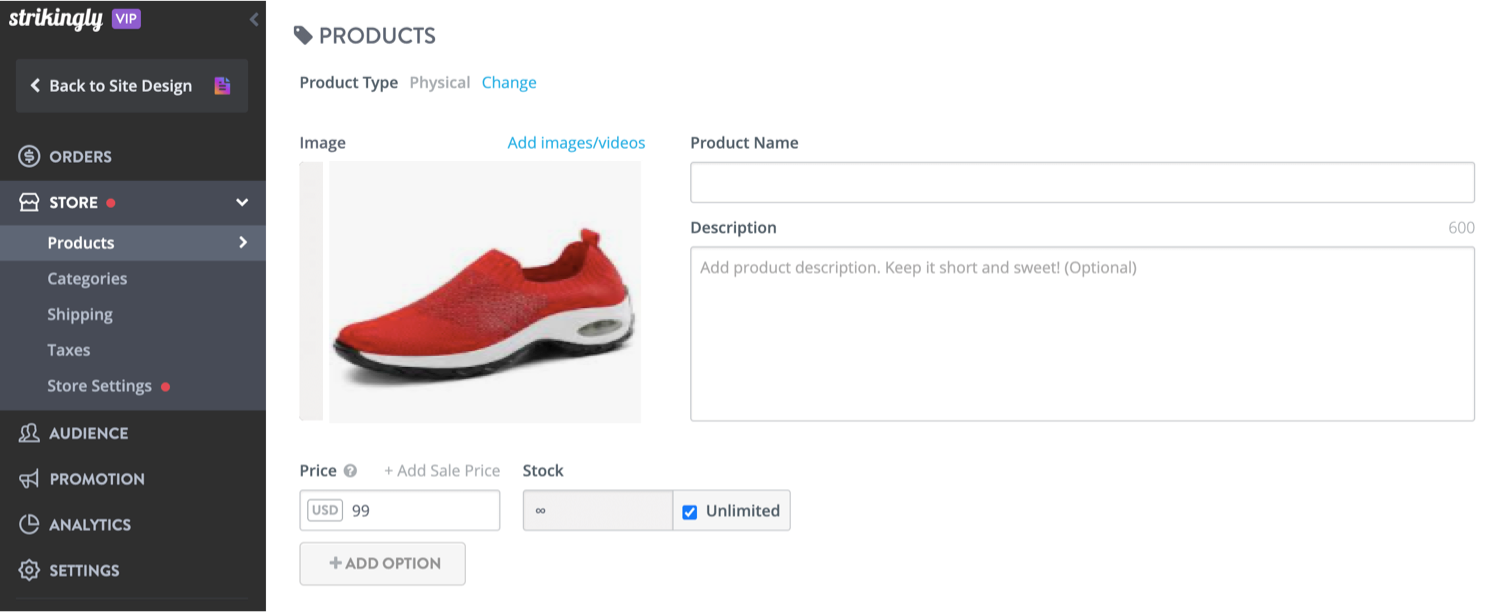add a product image add a product image